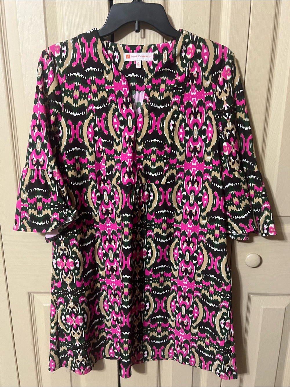 Jude Connally Women’s Pink Brown Tunic Dress Size Small